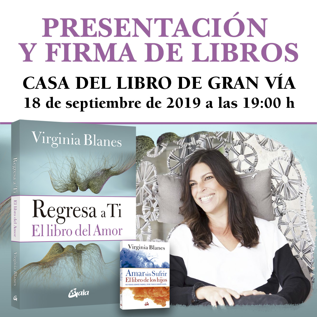 Presentación del libro "Regresa a ti" de Virginia Blanes