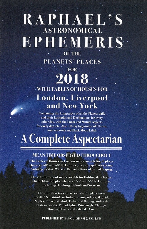 
            Raphael's astronomical ephemeris of the planet's places for 2018